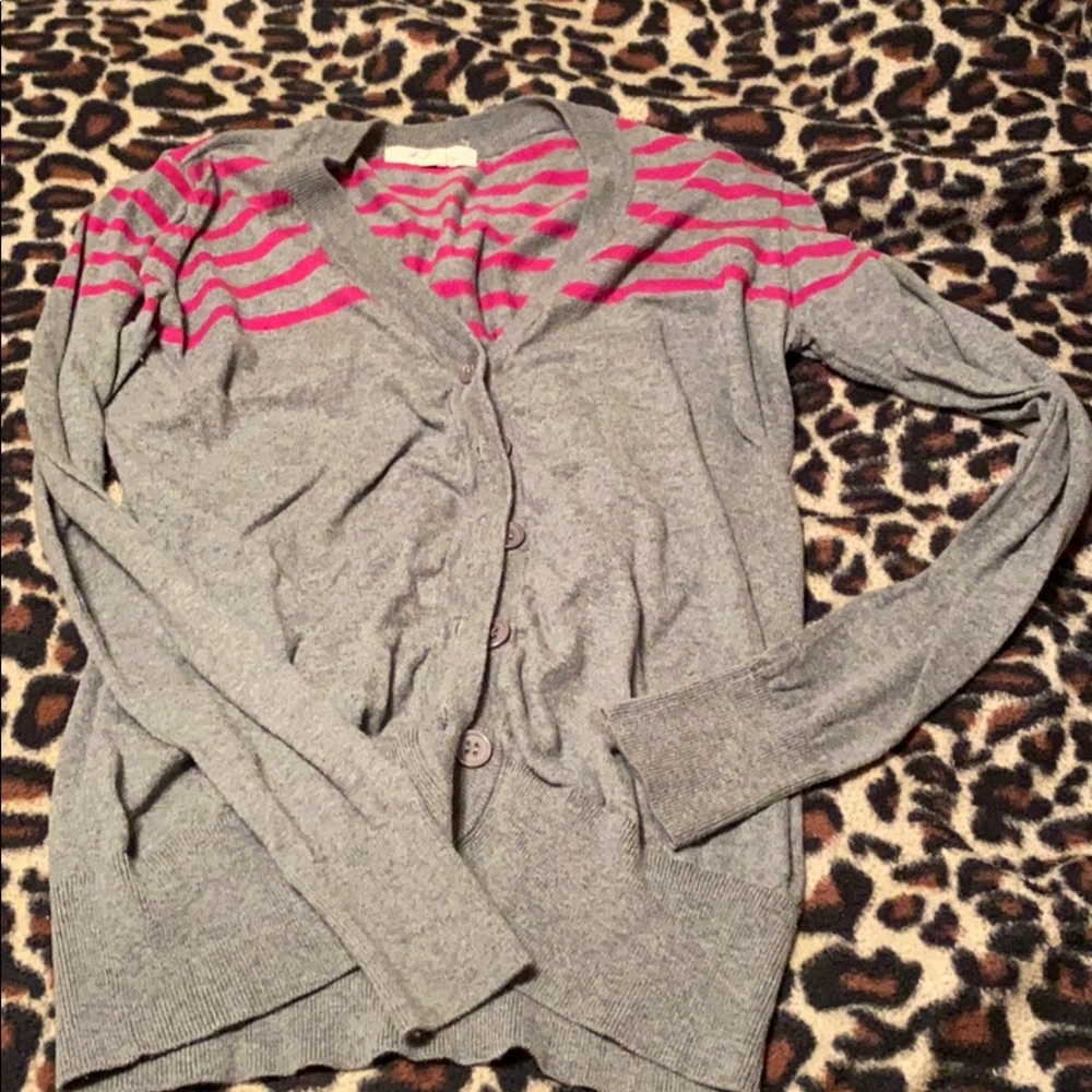 Gray and Pink Cardigan